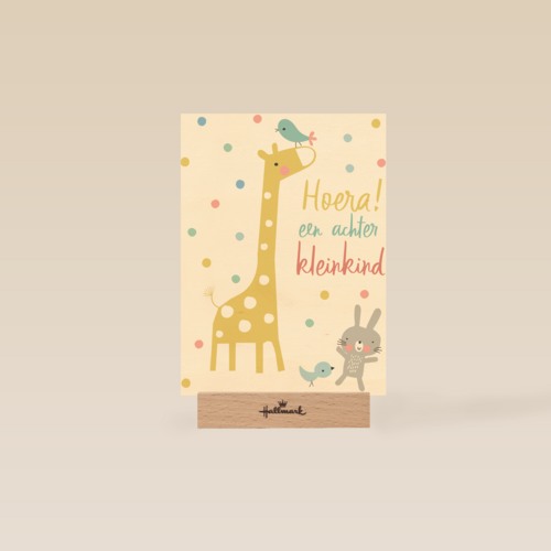Felicitatiekaart hoera een achterkleinkind