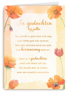 Condoleancekaart In gedachten bij jullie More than words