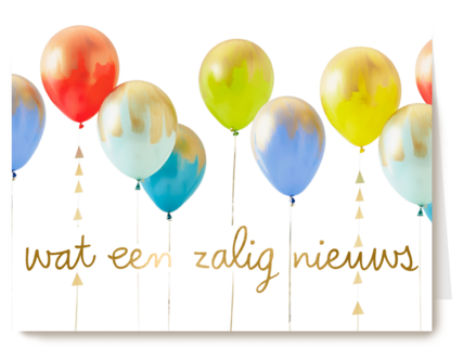 wat een zalig nieuws met ballonnen