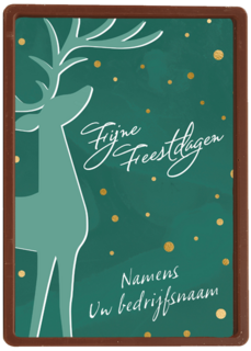 kerstkaart met rendier op groene achtergrond