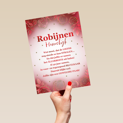Huwelijkskaart Robijnen huwelijk