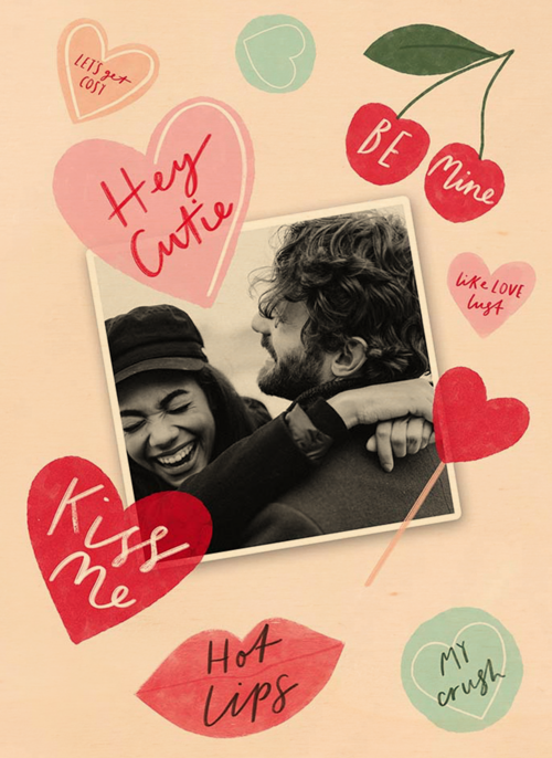 Houten Kaart Liefde Valentijn | Houten Kaart Hallmark | Liefde Valentijn | Valentijn Fotokaart Hey Cutie