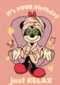 Minnie Mouse verjaardagskaart just relax