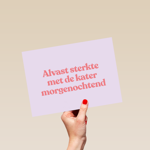 verjaardag kaart vrouw alvast sterkte met de kater