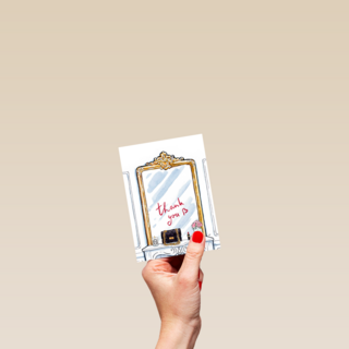 Bedankt kaart spiegel met lippenstift