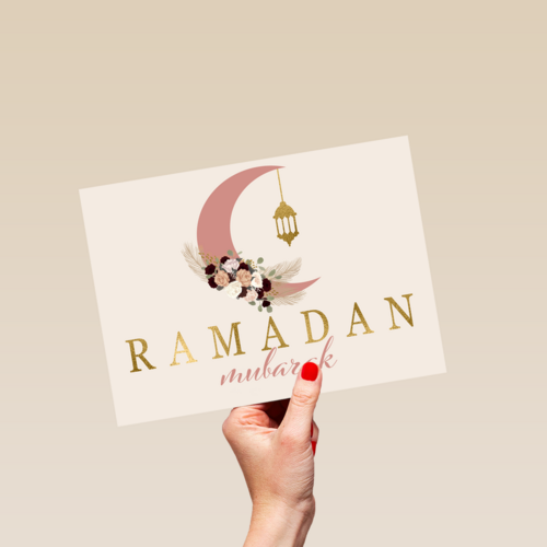 Eid Mubarak kaart met Ramadan Mubarak