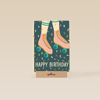 verjaardagskaart hip happy rollerskates birthday