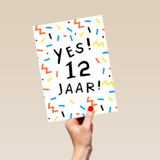 Verjaardagskaart meisje jongen 12 yes