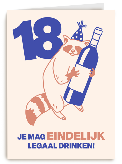 Kaart Hallmark | Kaart Met Leeftijden | 18 Je Mag Eindelijk Legaal Drinken