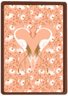 Liefde kaart twee kraanvogels