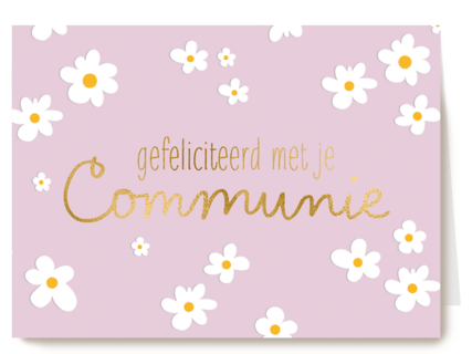 bloemenkaart gefeliciteerd met je communie