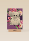 fotokaart staand paars met bloemen