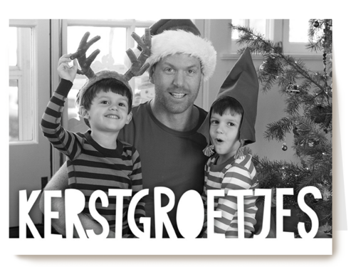 fotokaart met kerstgroetjes als tekst