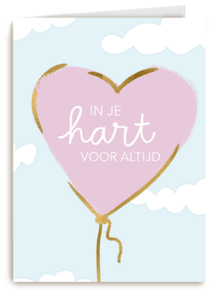 moederdag kaart herinnering in je hart voor altijd