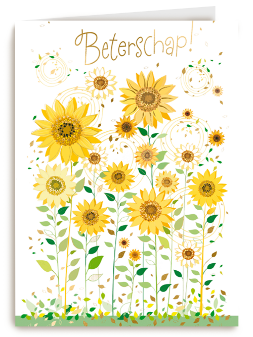 beterschap kaart klassiek zonnebloemen turnowsky