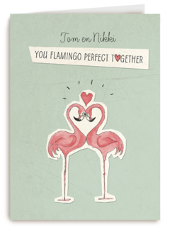 huwelijk kaarten you flamingo perfect together