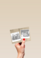 fotokaart liggend hout twee polaroid fotoos