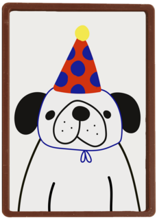 Dog with a party hat