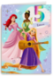 Verjaardagskaart Disney prinses 5 jaar