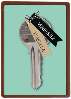 verhuizingbericht sleutel met label