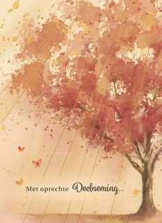 Condoleance oprechte deelneming boom roze