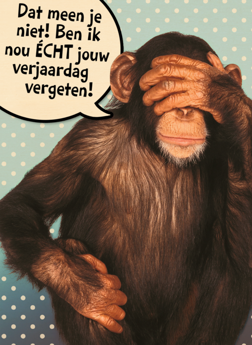 aap met hand voor zijn ogen