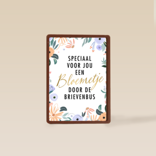 kaart klassiek een bloemetje door de brievenbus