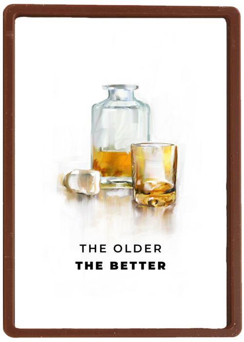 verjaardgskaart met whiskey the older the better