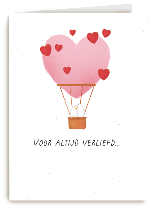 Liefde kaart ballon met Voor altijd verliefd