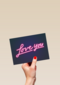 Liefde kaart neon Love you
