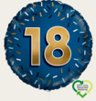 Ballon 18e Verjaardag Blauw Goud Eco