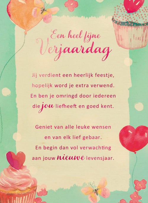 Verjaardagskaart vrouw Cupcakes More than words