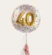 Ballon 40 jaar Confetti Goud 