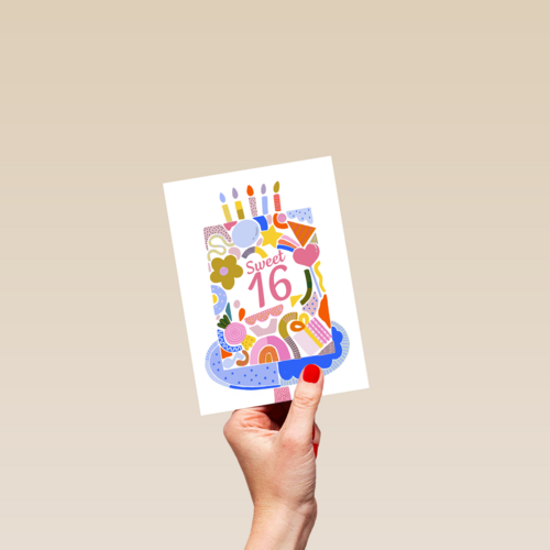sweet 16 birthday met een taart