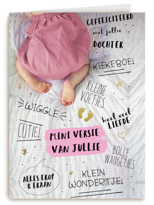 een mooie roze mini versie van jullie