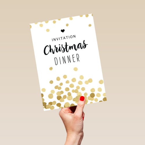 Kerstkaart invitation christmas dinner