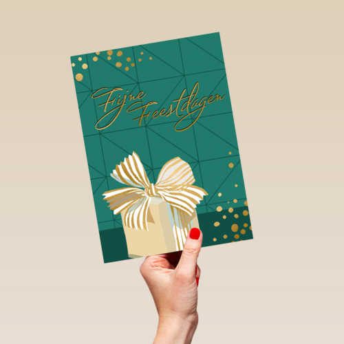 Stijlvolle kerstkaart met cadeau