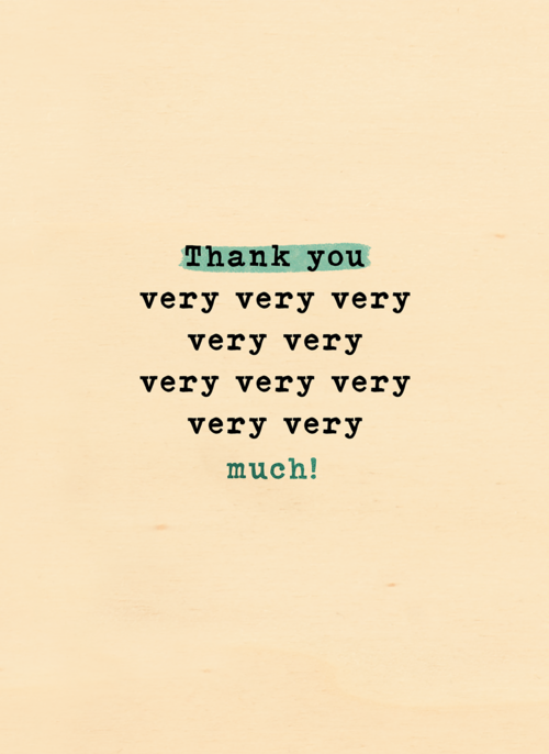 Houten Kaart | Bedankt Thank You Very Very Very Much