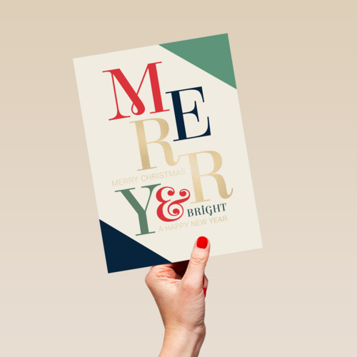 Merry Christmas Bright New Year Modern