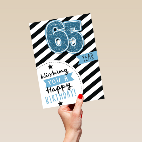 verjaardag leeftijden 65 jaar gestreept