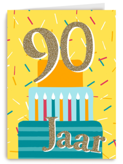 verjaardagskaart 90 jaar met cadeautjes