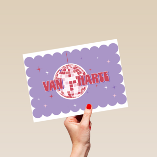 Verjaardagskaart Van Harte Discobal