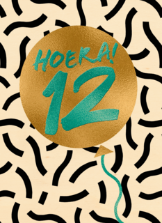 Verjaardagskaart Hoera 12 jongen