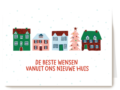 kerstkaart de beste wensen vanuit ons nieuwe huis