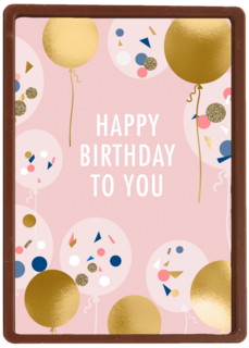 Verjaardagskaart tiener meisje Gouden Ballonnen