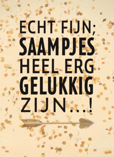 huwelijksjubileum kaart saampjes heel erg gelukkig zijn