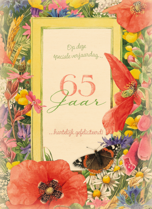 vijfenzestig jaar met bloemen