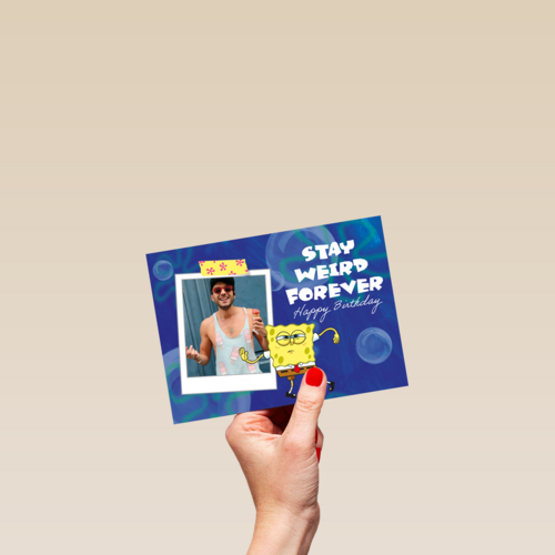 Spongebob Stay Weird Forever fotokaart