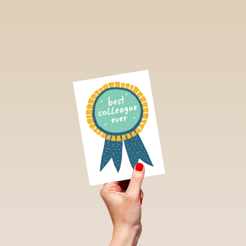 Bedankt kaart thuiswerken best collegue ever groen