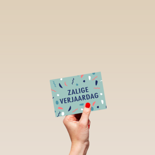 zalige verjaardag met confetti